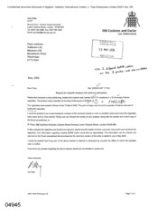 [Letter from Joe Daly to Peter Redshaw regarding a request for cigarette analysis and customer information]
