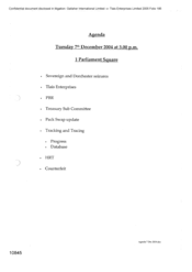 [Agenda on 1 Parliament Square held on 20041207 at 3pm regarding points to be discussed]