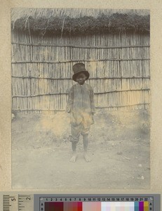 Young boy in top hat, Livingstonia, Malawi, ca.1905