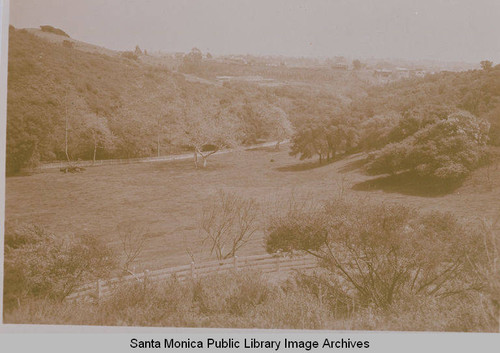 The Barrett Estate on Bienveneda in Las Pulgas Canyon, Pacific Palisades, with ranch house in the distance