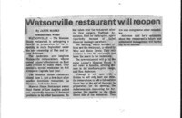 Watsonville restaurant will reopen