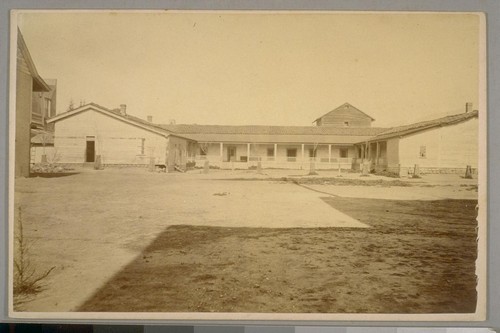 House of the De la guerras formerly belonging to the Don Jose de la Guerra of Noriega, father of Mrs. Alfred Robinson. Santa Barbara, California. April 21st, 1884