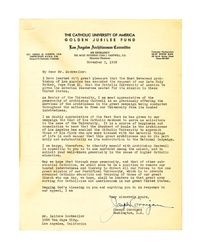 Letter from Joseph Corrigan to Isidore B. Dockweiler, November 3, 1939