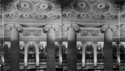 Third floor, a close up of the ceiling. Merchants Bank, Chicago, Ill