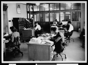 Interior view of Department of Public Works, showing personnel office