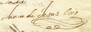 Signature of Juan de Jesus Osio, 1836