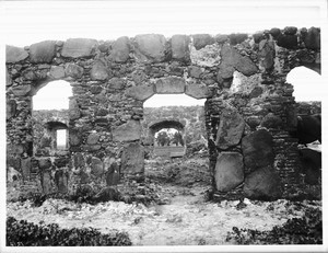 Ruins showing door and windows of Mission Santa Margarita, ca.1906