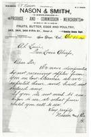 Letter from Nason (formerly Nason and Smith) Wholesale Co