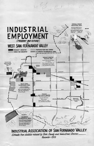 Industrial employment (present and future) in West San Fernando Valley
