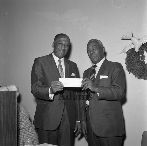 Receiving check, Los Angeles, 1969