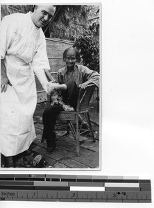 Rev. F.J Connors at Catholic Mission at Beijie, Jiangmen China, 1937