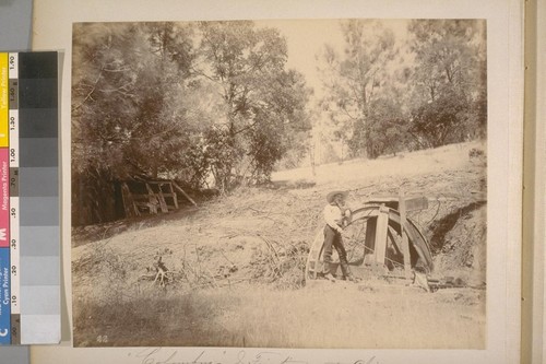 "Colombus"--J. Fricot's quartz claim near Sheep Ranch (Calaveras Co.). Showing the opening of the shaft. [No.] 22