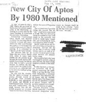 New City of Aptos By 1980 Mentioned