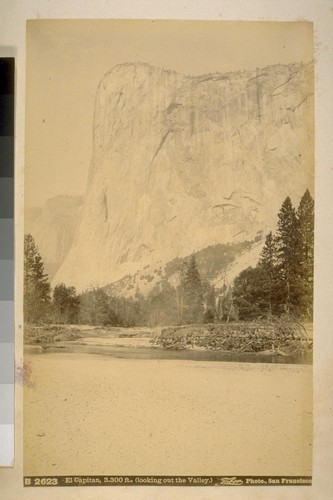 El Capitan, 3,300 ft., (looking out the Valley)