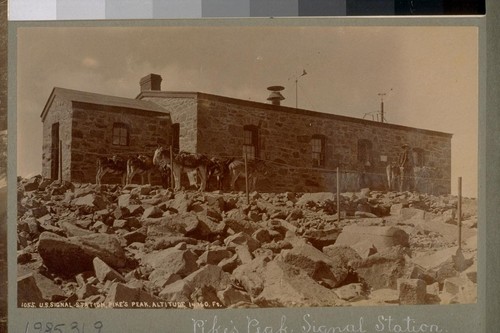 U.S. Signal Station, Pike's Peak [Colorado]. Altitude 14,160 Ft. 1055