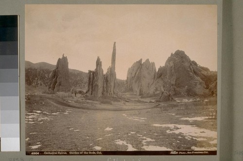 Cathedral Spires. Garden of the Gods, Col. [Colorado]. 4904. [Photograph by Isaiah West Taber.]