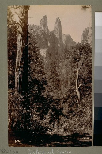 Cathedral Spires [Yosemite Valley]. 416. [Photograph by George Fiske.]