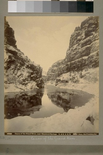 Canon of the Grand River, near Glenwood Springs [Colorado]. D. & R.G.R.R. [Denver & Rio Grande Railroad]. 4930. [Photograph by Isaiah West Taber.]