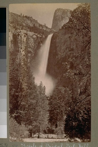 Profile of Bridal Veil Fall [Yosemite Valley]. 308. [Photograph by George Fiske.]