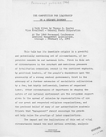 The Competition for Leadership in a Welfare Economy. A Talk Given by Thomas G. Spates at the 1949 Personnel Conference, American Management Association, February 15, 1949