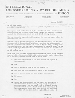 International Longshoremen's and Warehousemen's Union, Memorandum to All ILWU Locals, Re: Supreme Court of the U.S. decision upholding $750,000 judgment obtained by Juneau Spruce Corporation against the union, January 7, 1952