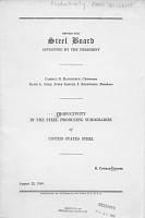 Before the Steel Board Appointed by the President: Productivity in the Steel Producing Subsidiaries of United States Steel, by R. Conead Cooper. Pandick Press, August 22, 1949