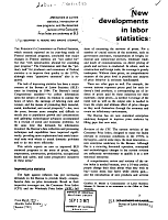 New Developments in Labor Statistics: Refinement of current statistics, introduction of new programs, and the decennial revision of the Consumer Price Index are underway at BLS, by Geoffrey H. Moore and Maxine Stewart. From March 1972 Monthly Labor Review