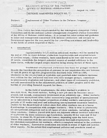 Defense Manpower Policy No. 7, Subject: Employment of Older Workers in the Defense Program. Executive Office of the President, Office of Defense Mobilization. August 14, 1952