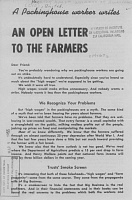 A Packinghouse Worker Writes An Open Letter to the Farmers. United Packinghouse Workers of America (Congress of Industrial Organizations)