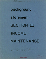 Background Statement: Section III Income Maintenance; National Conference on Aging Federal Security Agency, Washington, D.C. August 13-15, 1950