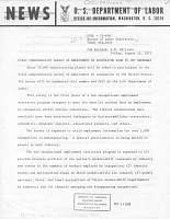 First Comprehensive Survey of Employment by Occupation Soon to Get Underway. News, U. S. Department of Labor, Office of Information, August 20, 1971