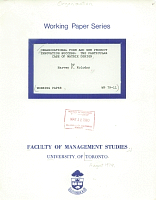 Organizational Form and New Product Innovation Success: The Particular Case of Matrix Design, by Harvey F. Kolodny. University of Toronto, Faculty of Management Studies, Working Paper Series, WP 79-11