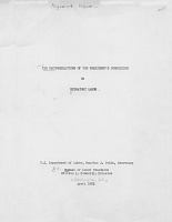 The Recommendations of the President's Commission on Migratory Labor, by Maurice J. Tobin, Secretary, U.S. Department of Labor, and William L. Connolly, Director, Bureau of Labor Standards, April 1952