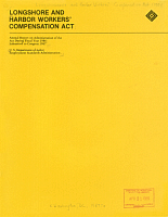 Longshore and Harbor Workers' Compensation Act, Annual Report on Administration of the Act During Fiscal Year 1986. Submitted to Congress 1987, U.S. Department of Labor, Employment Standards Administration