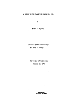A Report on the Paraffine Companies, Inc, by Edwin G. Crystal. Business Administration 154, Clark Kerr, January 10, 1949