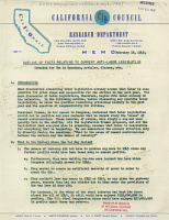 Memo. February 18, 1947. Outline of Facts Relating to Current Anti-Labor Legislation. Intended for use in speeches, articles, classes, etc, regarding Labor Management Relations Act. California Congress of Industrial Organizations Council, Research Department, February 18, 1947