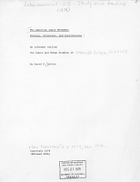 The American Labor Movement, History, Structure and Institutions: An informal outline for labor studies 10, by David F. Selvin. 1974, revised 1976