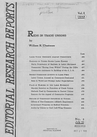 Reds in Trade Unions, by William H. Chartener. Editorial Research Reports, Vol. II, No. 3, July 22, 1949