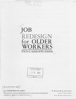 Job Redesign for Older Workers: Ten Case Studies. U.S. Department of Labor, Bulletin No. 1523