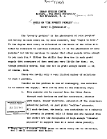 Notes on "The Poverty Problem," by Harry C. Bredemeier. Urban Studies Center, Rutgers, The State University, New Jersey, January 1964