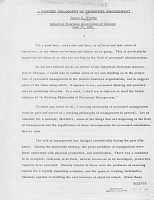 A Working Philosophy of Personnel Management, by James C. Worthy. Industrial Relations Association of Chicago, June 11, 1951