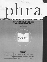 Low-Wage Industries and the Working Poor. Trend, Poverty and Human Resources Abstracts, Vol. III, No. 2, March-April 1968