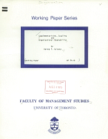 Complementarities, Coupling, and Organizational Adaptability, by Harvey F. Kolodny. University of Toronto, Faculty of Management Studies, Working Paper Series, WP 79-10