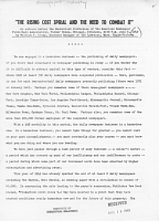 "The Rising Cost Spiral and the Need to Combat It," by William F. Lucey. An Address Before the Mechanical Conference of the American Newspaper Publishers Association, Chicago, Illinois, June 6, 1949