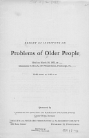 Report of Institute on Problems of Older People. March 20, 1952