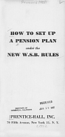 How To Set Up A Pension Plan under the New W.S.B. Rules