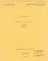 Supplement to Negro Californians, 1960: Population, Employment, Income, Education. State of California, Department of Industrial Relations, Fair Employment Practice Commission, December 1965