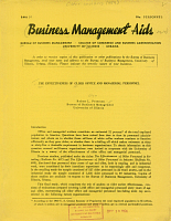 The Effectiveness of Older Office and Managerial Personnel, by Robert L. Peterson. Business Management Aids, Bureau of Business Management, College of Commerce and Business Administration, University of Illinois, Urbana. BMA 10