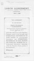 Labor Agreement. International Brotherhood of Paper Makers, International Brotherhood of Pulp, Sulphite, and Paper Mill Workers. Crown Zellerbach Corporation, Carthage, N.Y., Division, Effective July 1, 1949