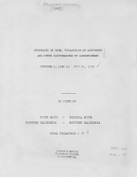 Stoppages of Work, Violations of Agreement and Other Disturbances by Longshoremen, October 1, 1938 to June 30, 1939, In Ports of Puget Sound, Columbia River, Northern California, Southern California. Total Violations: 98